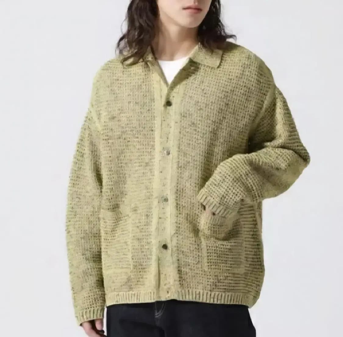 요크 메쉬 니트 가디건 상품이미지6
