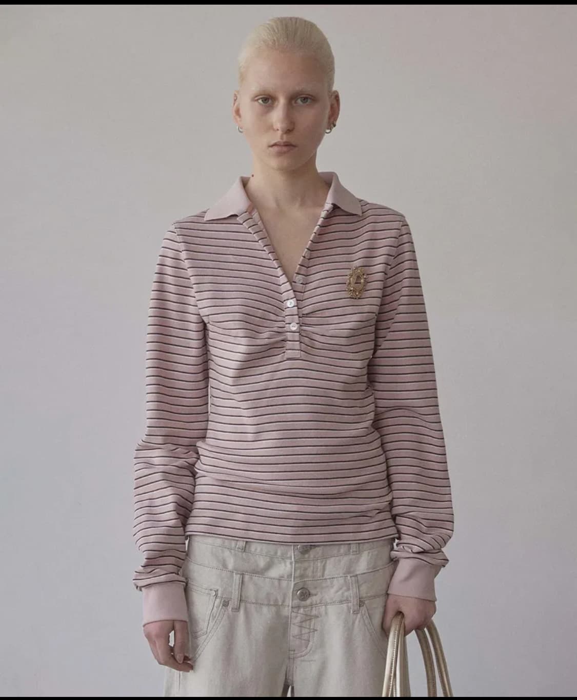 스컬프터 Shirring Tennis Shirt Pink 상품이미지1