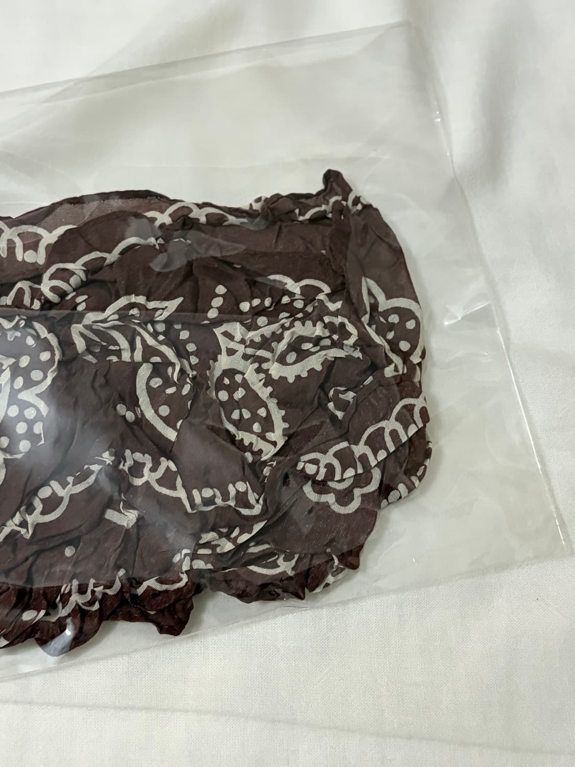 새상품) 캐피탈 워셔 실크 스카프 네커치프 / 브라운 상품이미지3