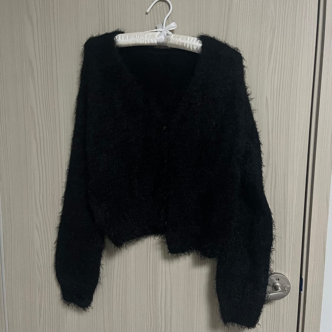 퍼 가디건 블랙  아워캐비넷 릿킴 블랙업  상품이미지1