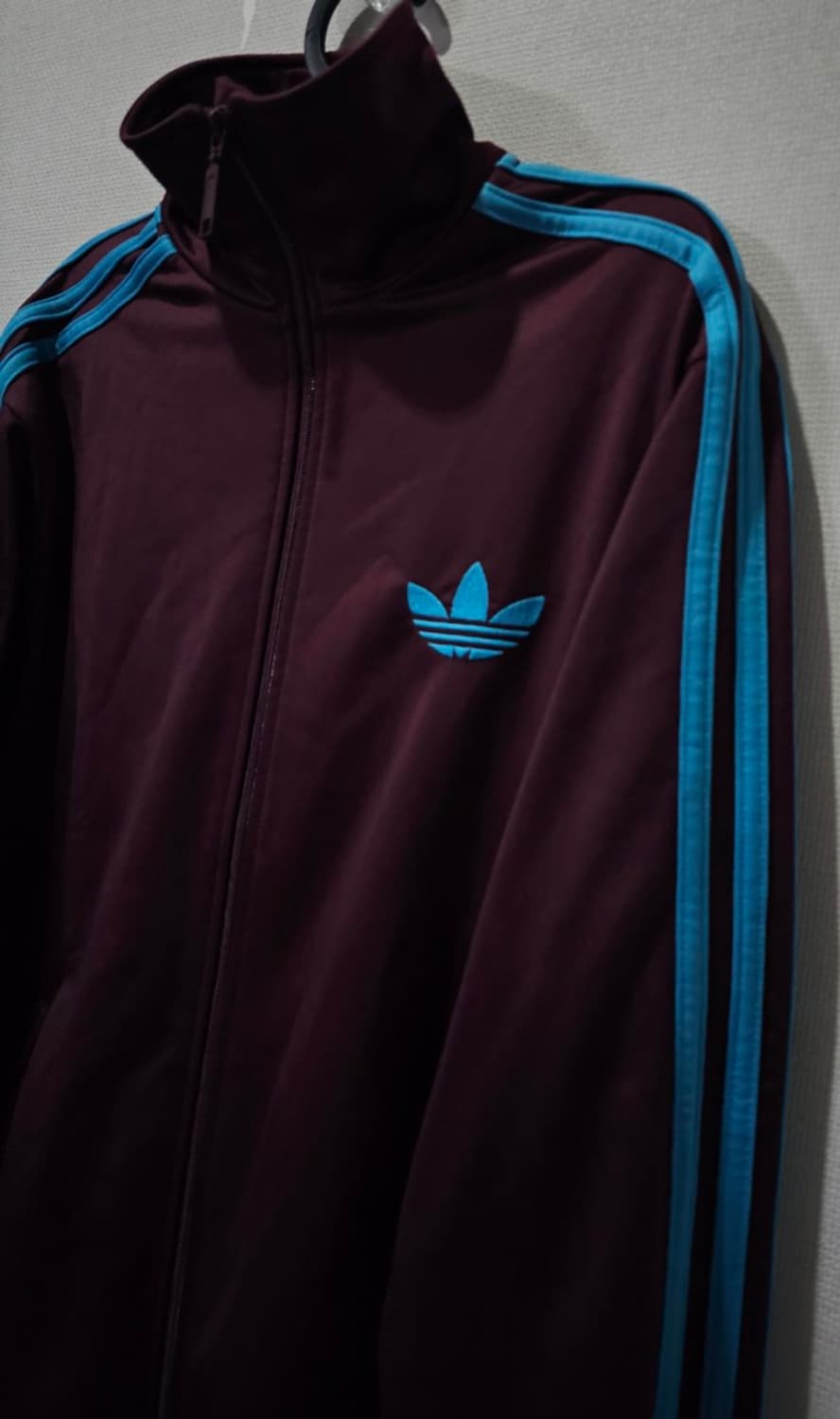 아디다스 파이어버드 버건디 마룬 스카이블루 트랙탑 저지 져지집업 95/M 상품이미지2