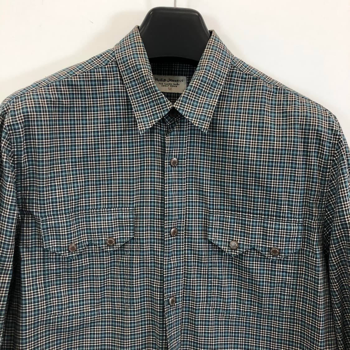 누디진 웨스턴 체크셔츠 M 스냅단추 상품이미지2