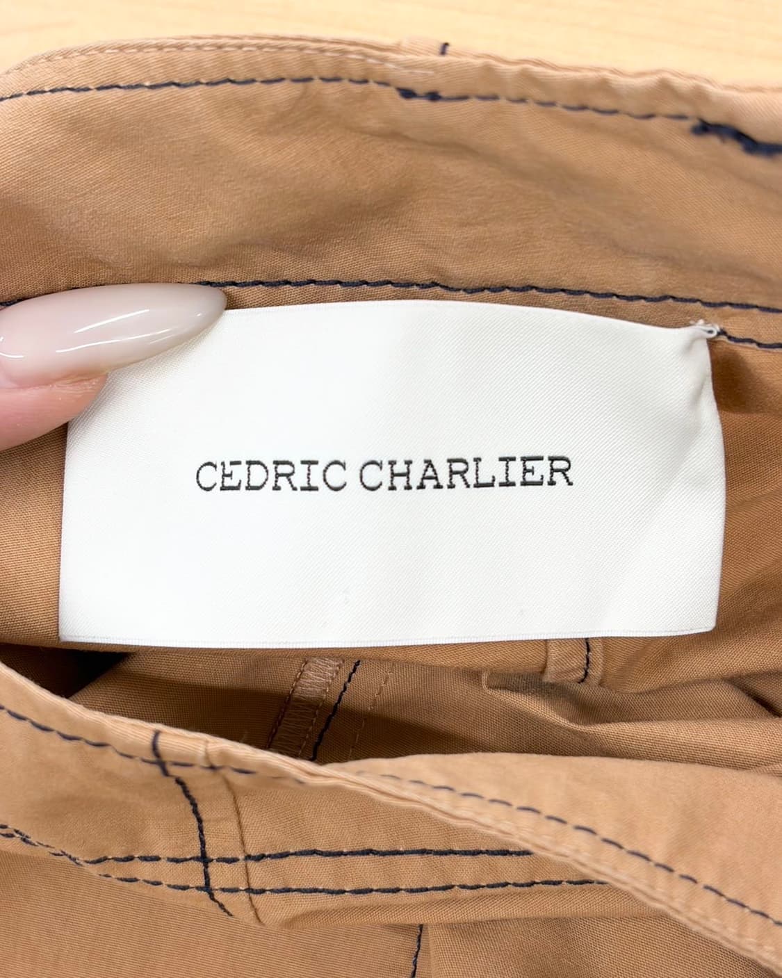 세드릭 샬리에 카멜 혼방 스티치 코튼 롱 스커트  상품이미지7