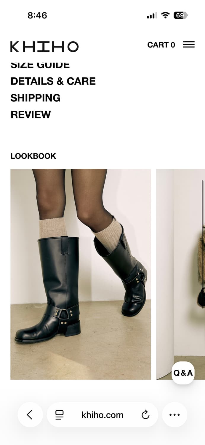 Khiho 블랙 바이커 부츠 38 (245-250) 상품이미지2