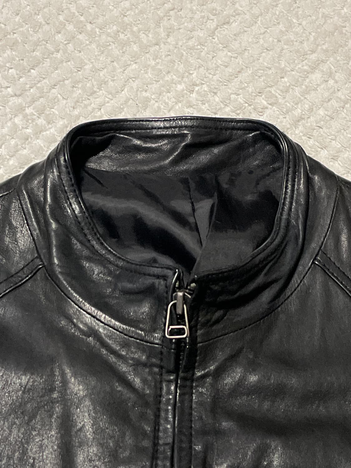 광희시장 웨스턴 무드 램스킨 양가죽 절개 레더 자켓 상품이미지5