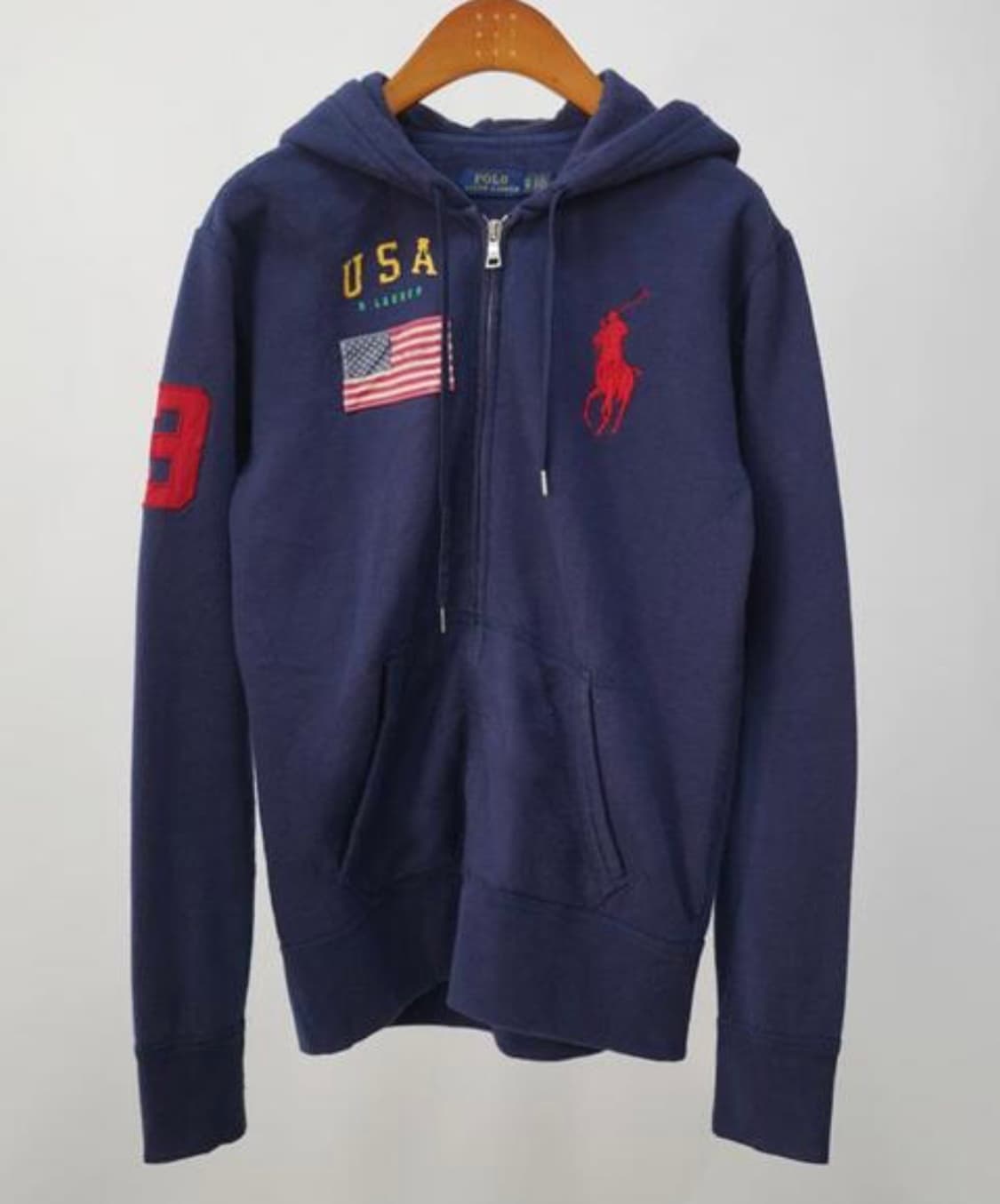 폴로 빅포니 USA성조기 후드집업 xs 상품이미지1