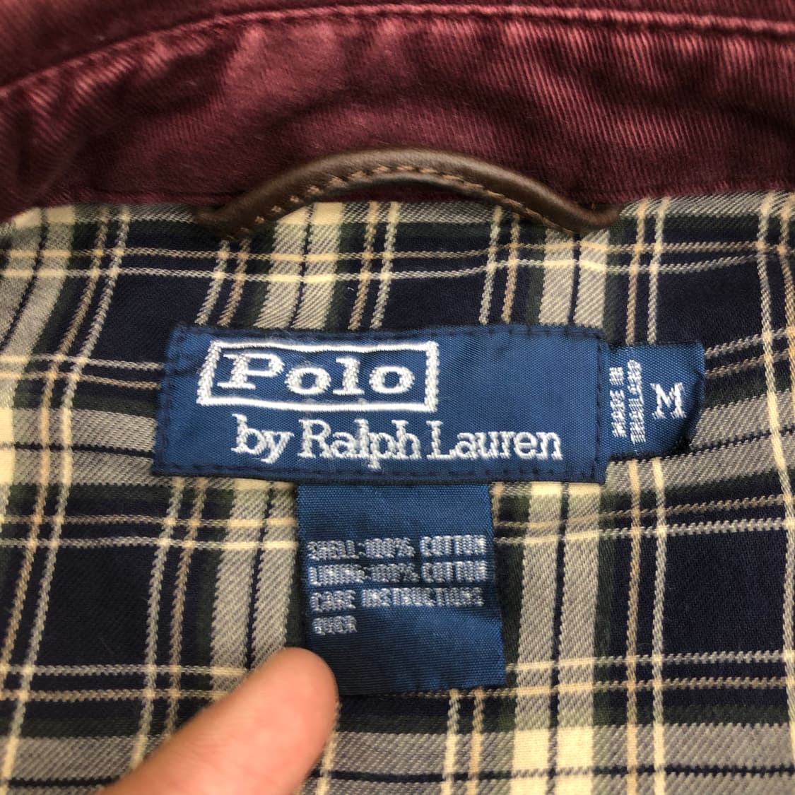 폴로 랄프로렌 버건디 해링턴 스윙톱 체크 라이닝 블루종 자켓 상품이미지5