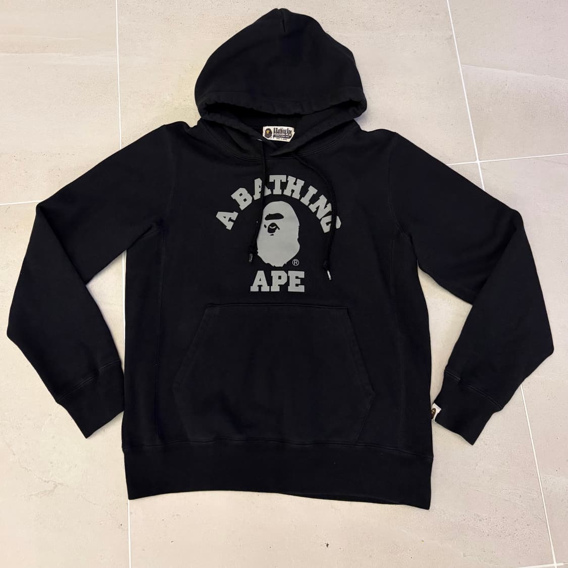 Bape 베이프 컬리지 후드티 그레이 M 상품이미지4