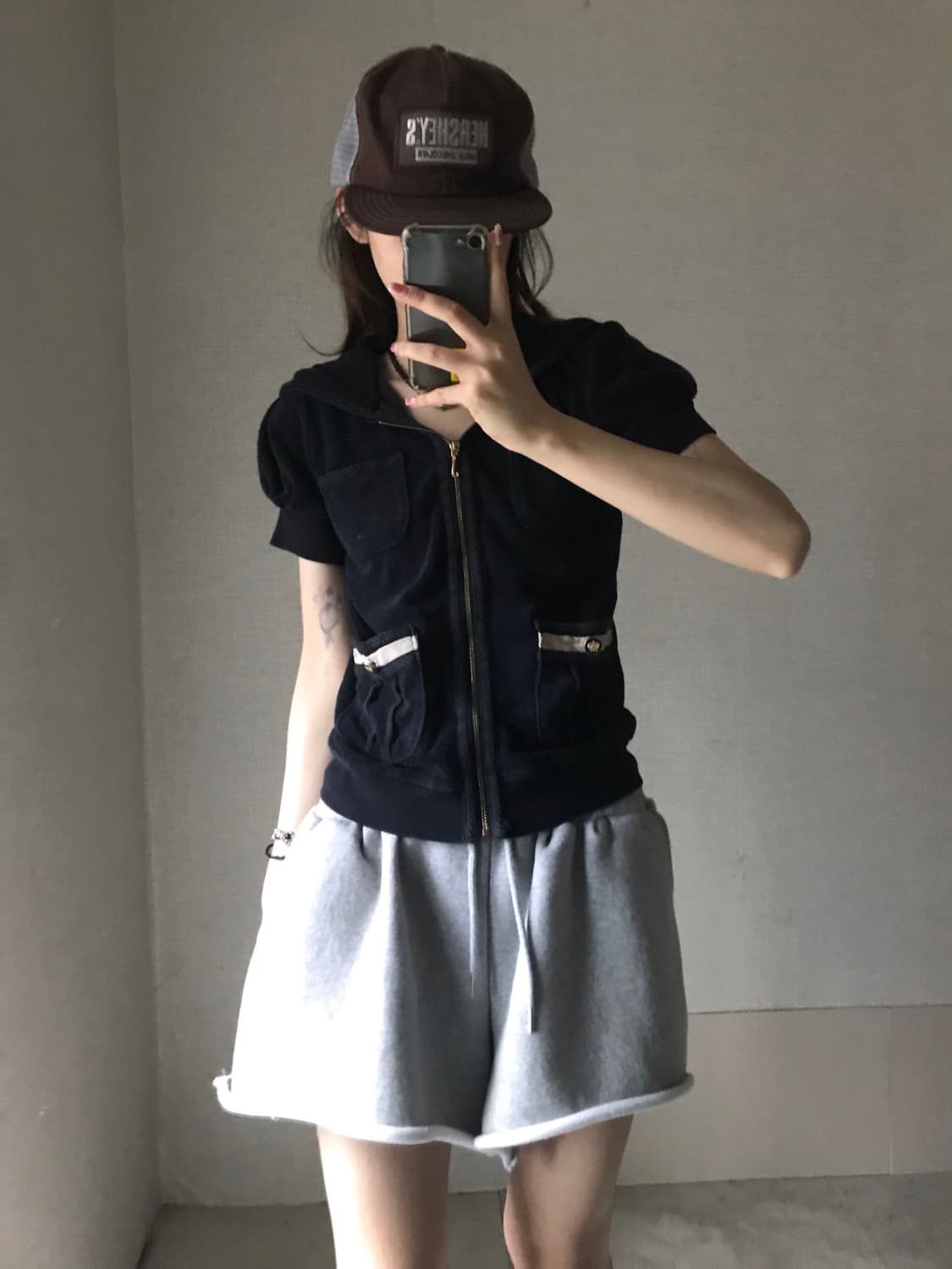 쥬씨꾸뛰르 테리 반팔 후드집업 상품이미지5