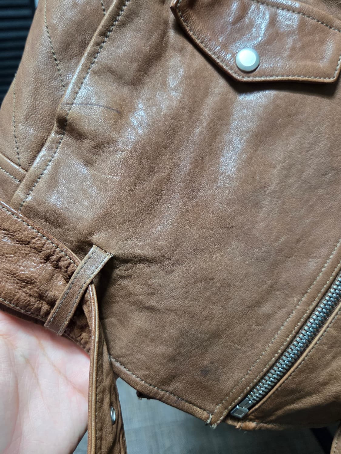 (정품) [마쥬] 양가죽 벨티드 라이더 자켓 | 00104 상품이미지8