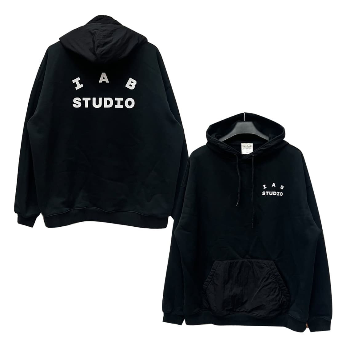 아이앱 스튜디오 우븐 블랙 후드티 2XL 상품이미지1