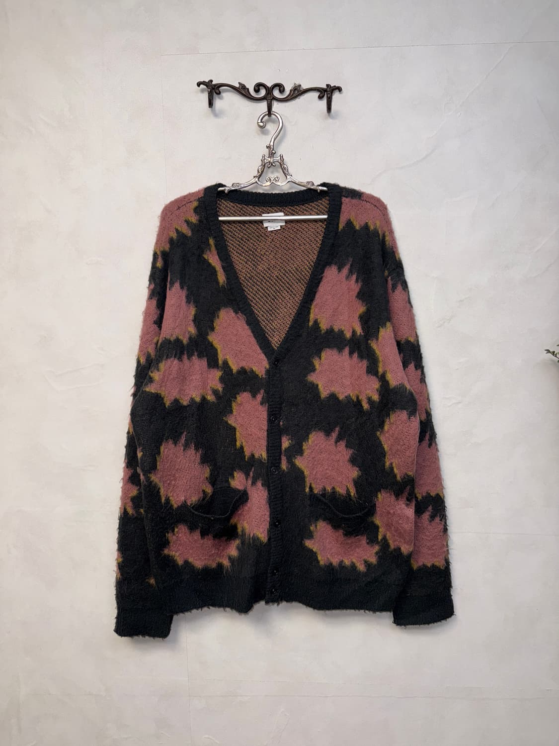 OBEY pink gray patterned over cardigan 상품이미지1