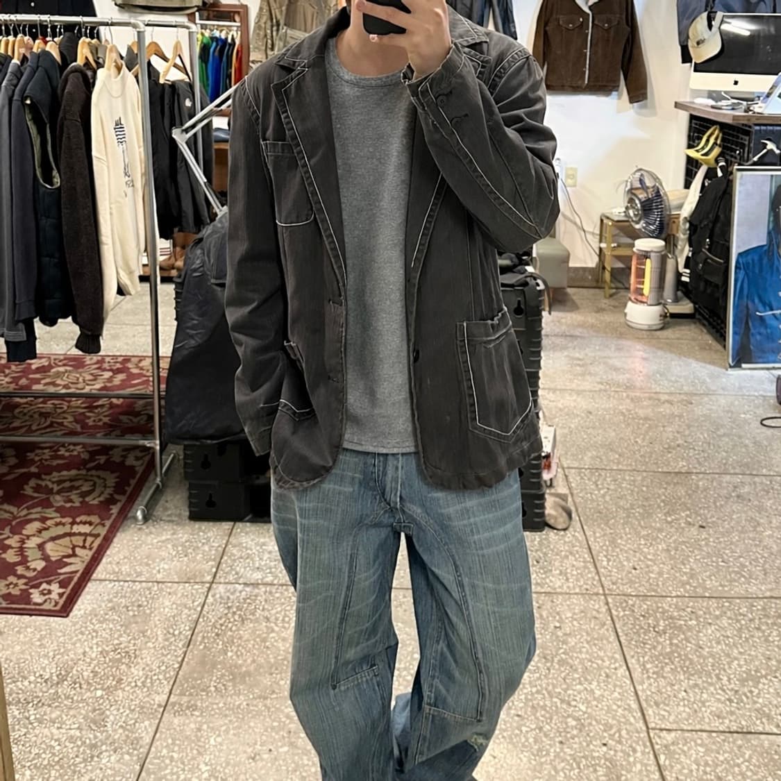 아르마니 익스체인지 스티치 데님 블레이저 상품이미지2