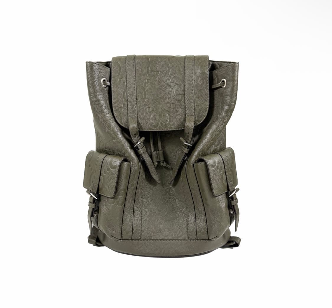 구찌 남성 점보 GG 로고 레더 백팩 라지 다크 그린 625770 상품이미지1
