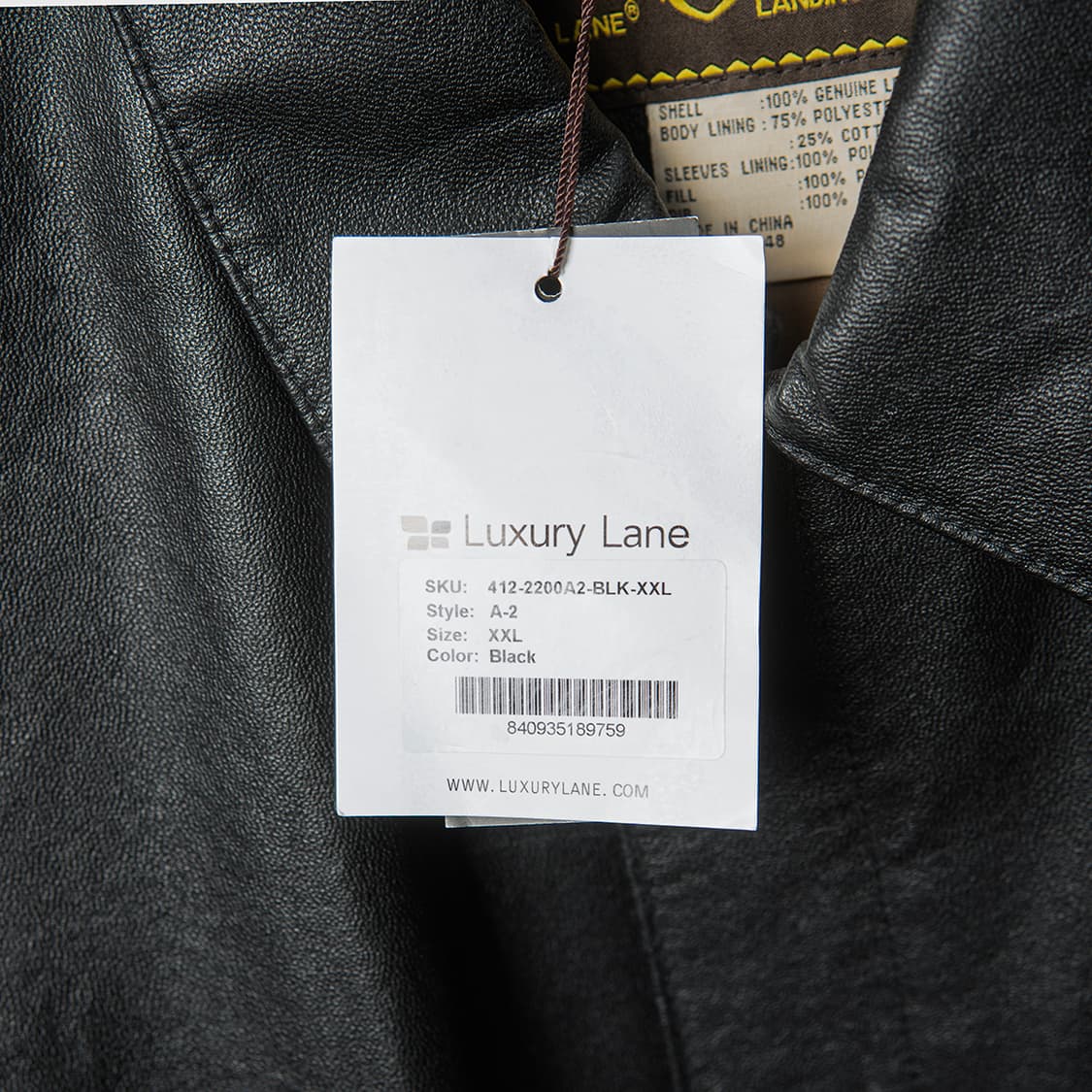 [XXL] Landing Leathers A-2 레더 플라이트 자켓 블랙 상품이미지3