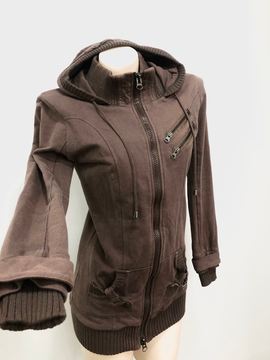 ash burgundy y2k two-way zip up 상품이미지4