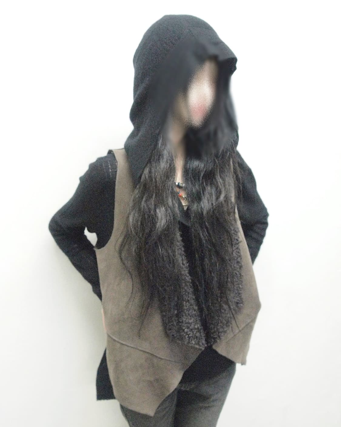 dkny asymmetric mouton vest 상품이미지2