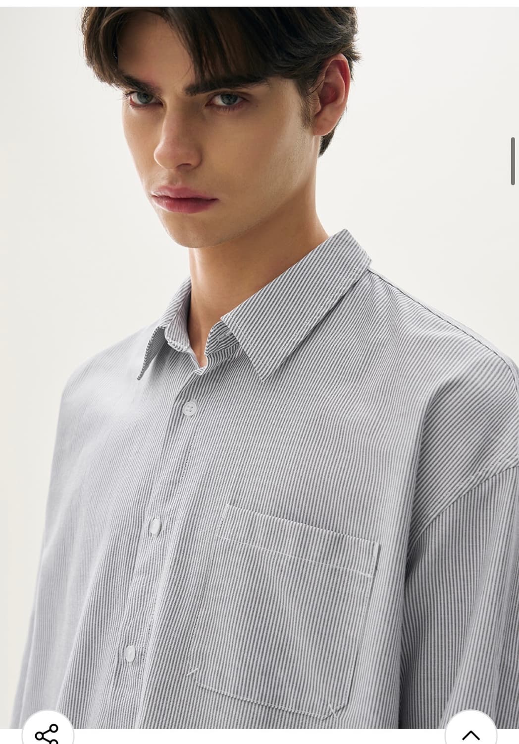 (새상품)(M) 드로우핏 코지드 스트라이프 셔츠 [BLACK] 판매 상품이미지6