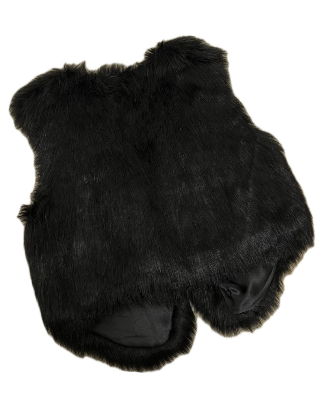 빈티지 블랙 퍼 크롭 베스트 슬리브리스 상품이미지2