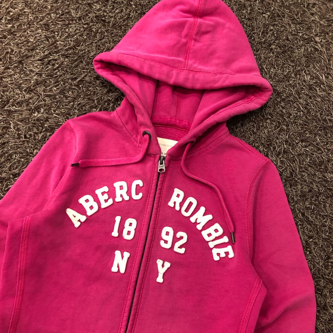 아베크롬비 핑크 딱붙 후드집업 상품이미지2