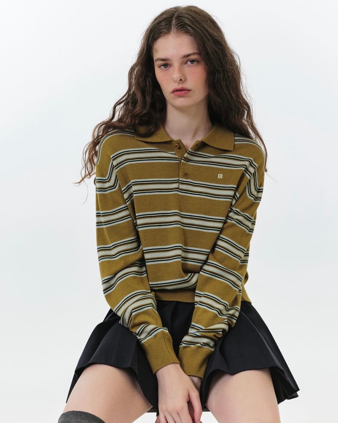 TESSA STRIPE COLLAR KNIT 상품이미지1