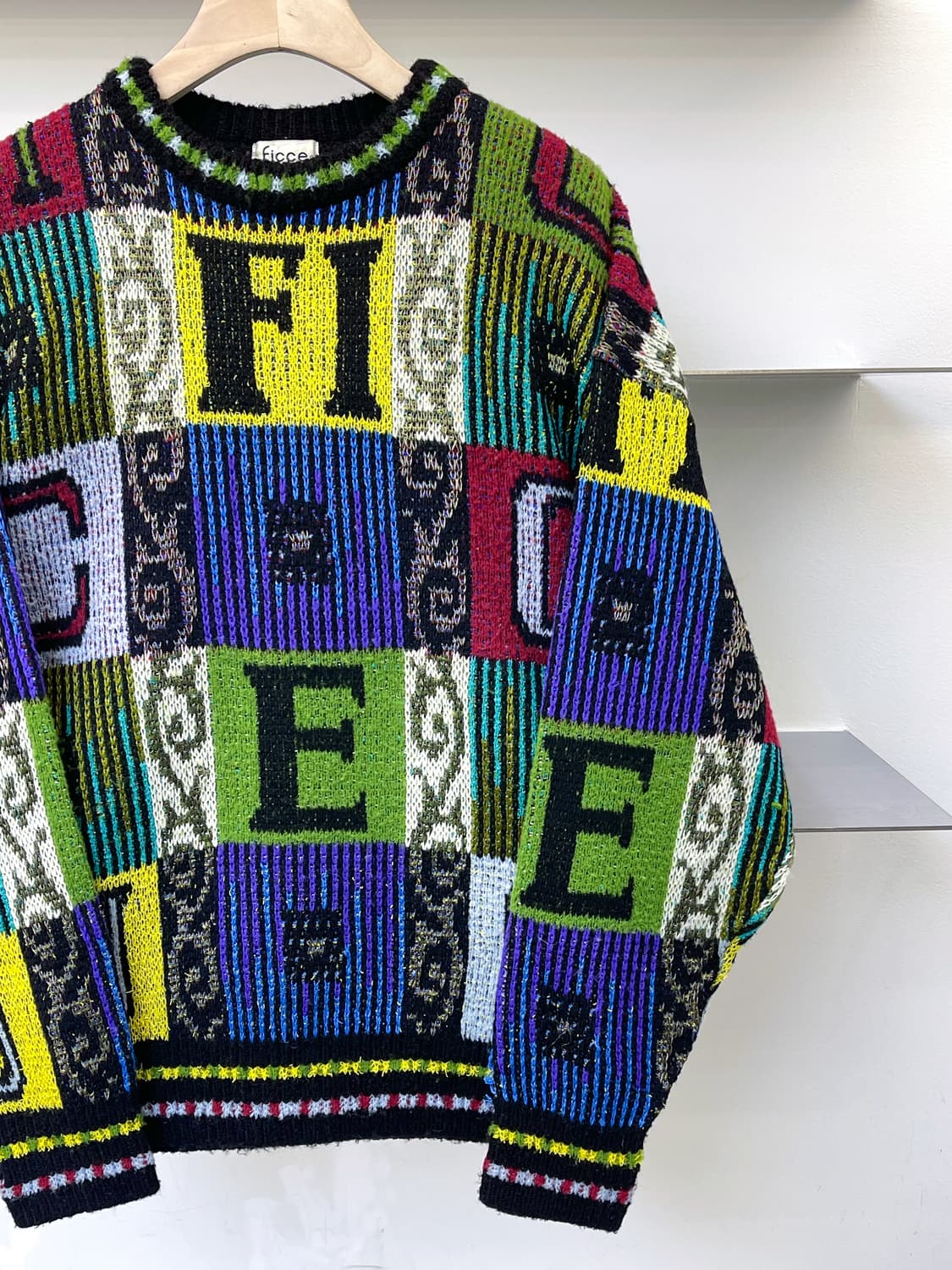 피체 바이 요시유키 코니시 90s 알파벳체커보드니트 상품이미지3