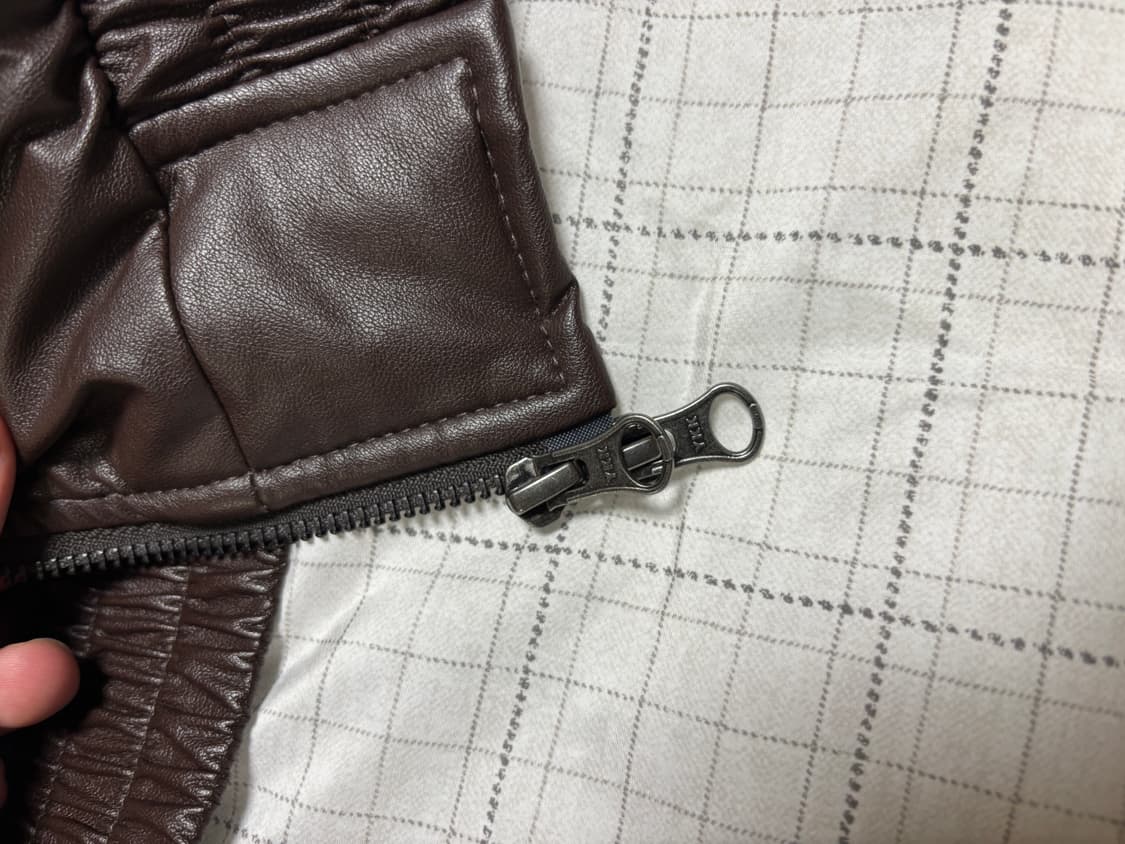 secondmono 레더 블루종 자켓 브라운 L 상품이미지5