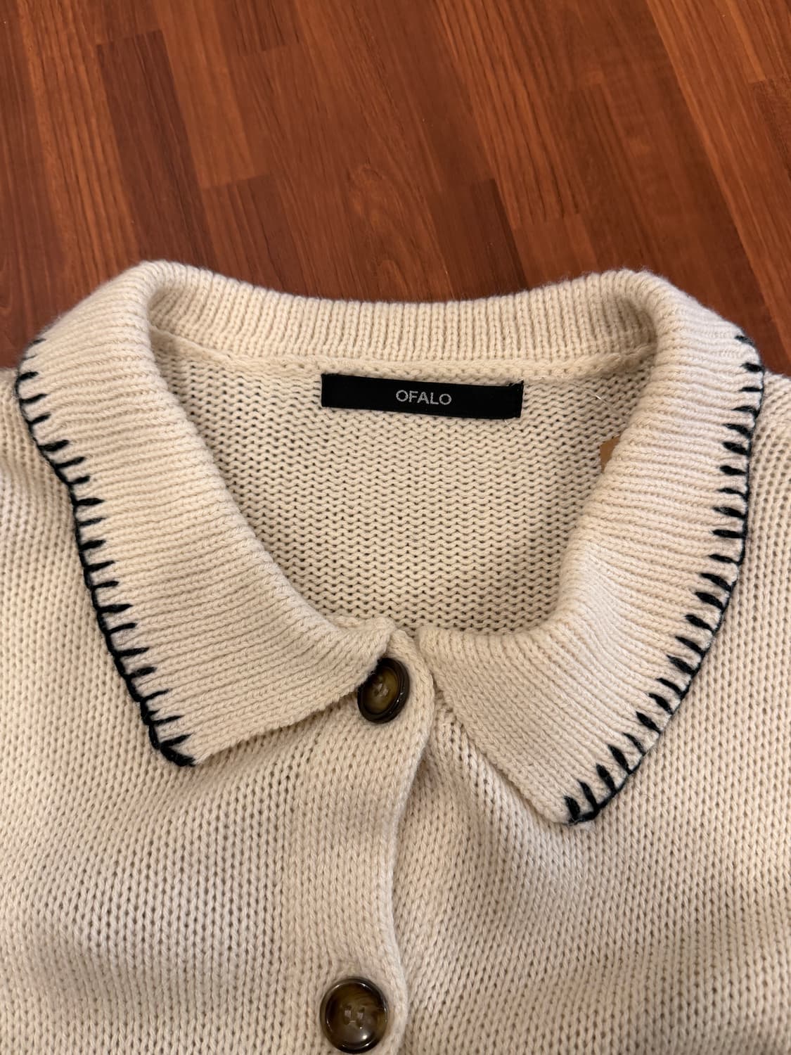 Vtg 빈티지 스티치 카라 가디건 상품이미지7