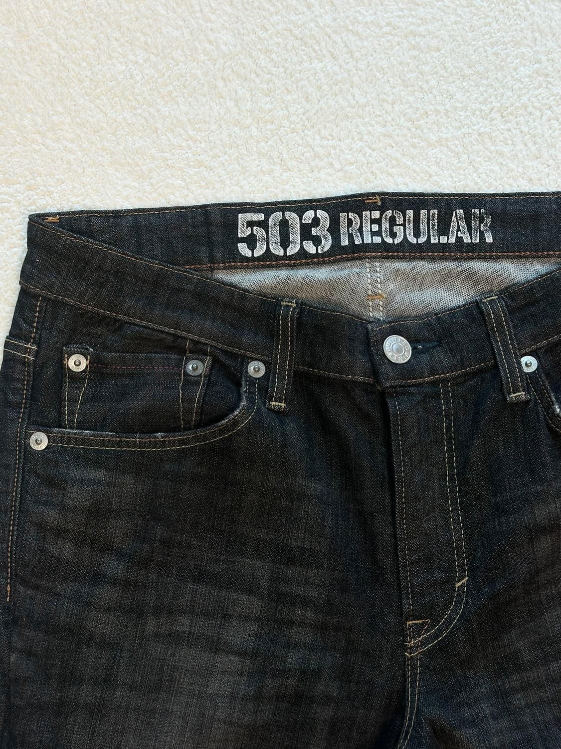 00‘s 에드윈 503 흑청 데님팬츠 레귤러핏 일본판 상품이미지3