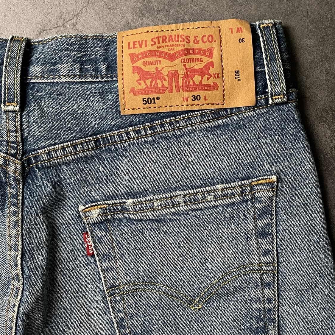 LEVI'S 리바이스501 빈티지 중청 데님 하프팬츠 A01167 상품이미지8