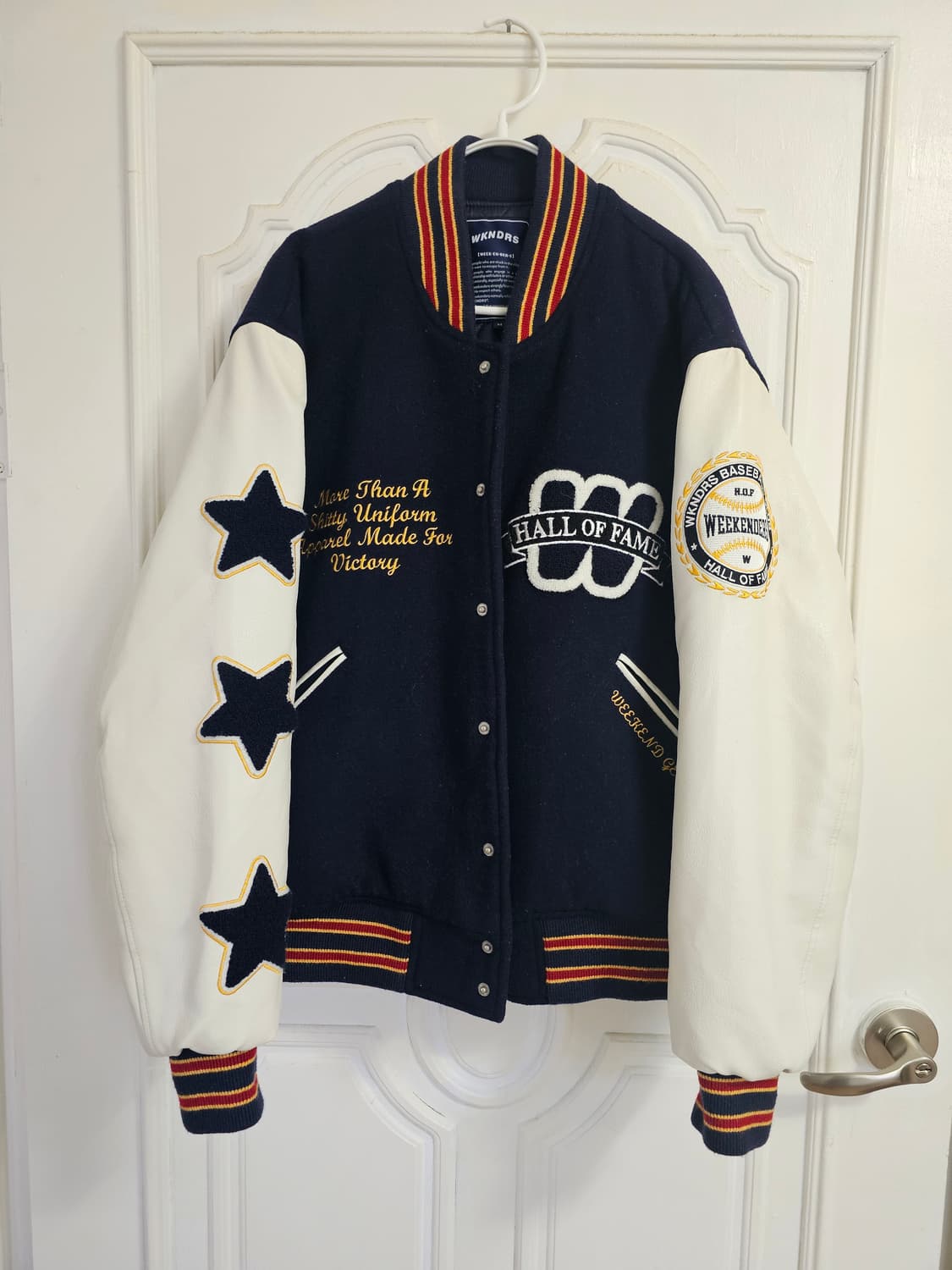 WKNDRS(위캔더스) H.O.F VARSITY JK (NAVY) 상품이미지2