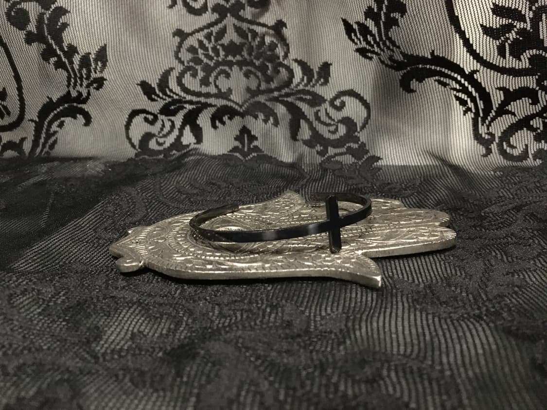 Vintage 핀터레스트 얇은 십자가 크로스 뱅글 브레이슬릿 팔찌 상품이미지1