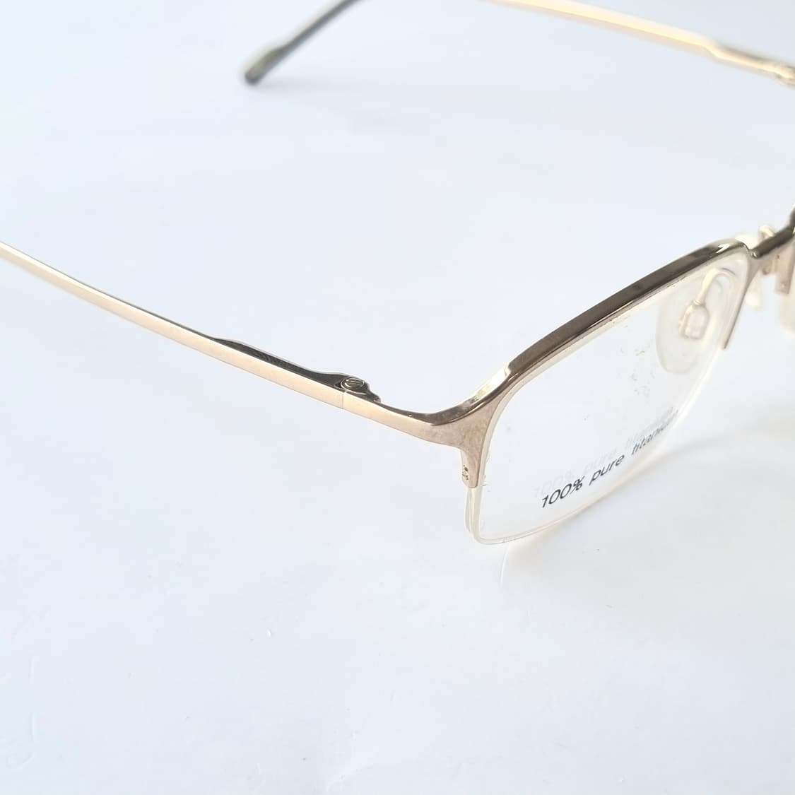데드스탁 퓨어 티타늄 하프림 골드 프레임 안경테 783 상품이미지7
