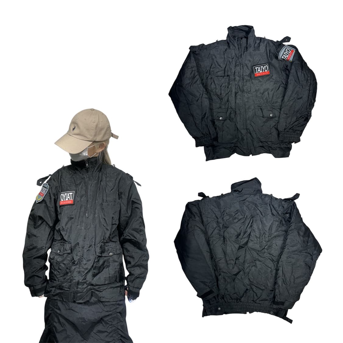 빈티지 블랙 레이싱 바람막이 자켓 L 상품이미지1