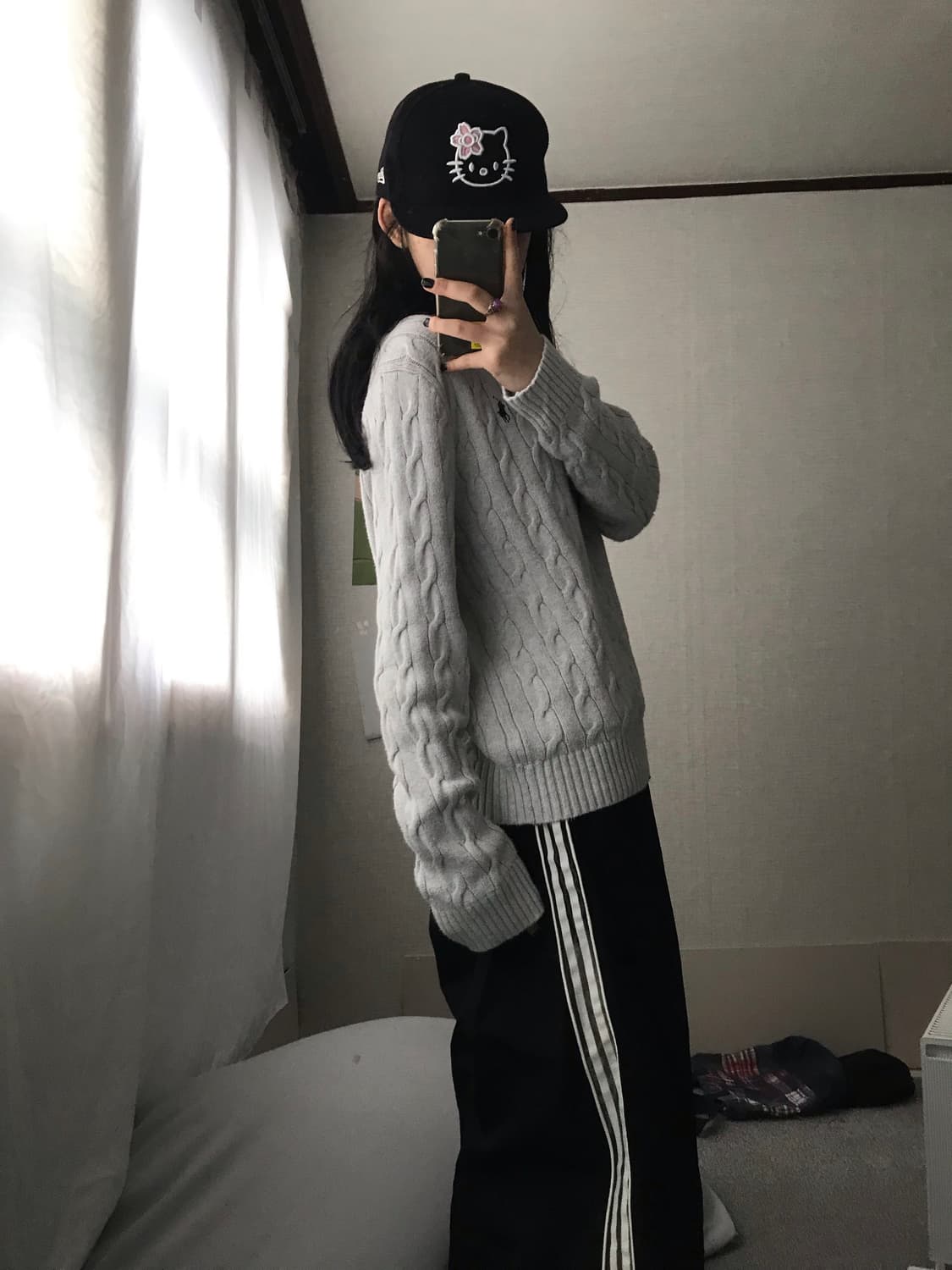 폴로 연그레이 케이블 니트 상품이미지4