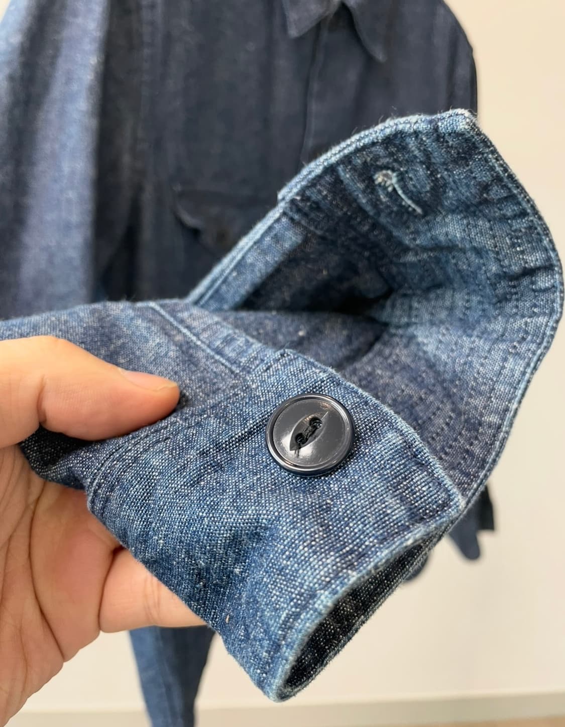 (XL) Niche 니치 투포켓 인디고 데님 셔츠 상품이미지5