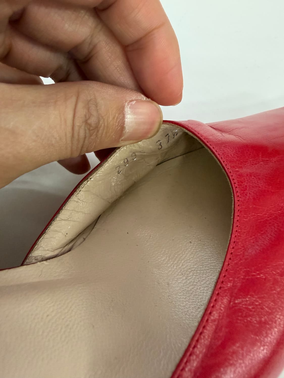 정품) 쥬세페자노티 레드 가죽 뮬 슬리퍼 37.5 상품이미지8