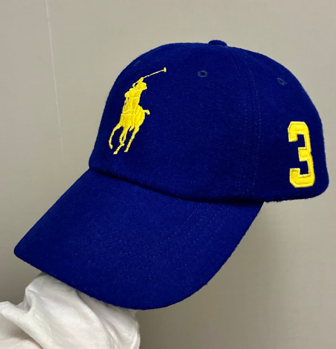 (F)POLO 폴로랄프로렌 울 빅포니 베이스볼 볼캡 모자 블루 상품이미지1