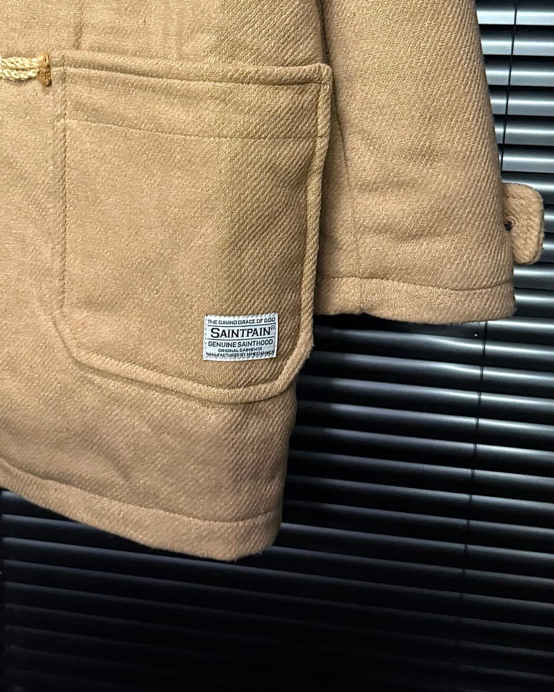 세인트페인 베이지 떡볶이 코트 울 L 100 더플 후드 롱 토글 락시크 상품이미지5