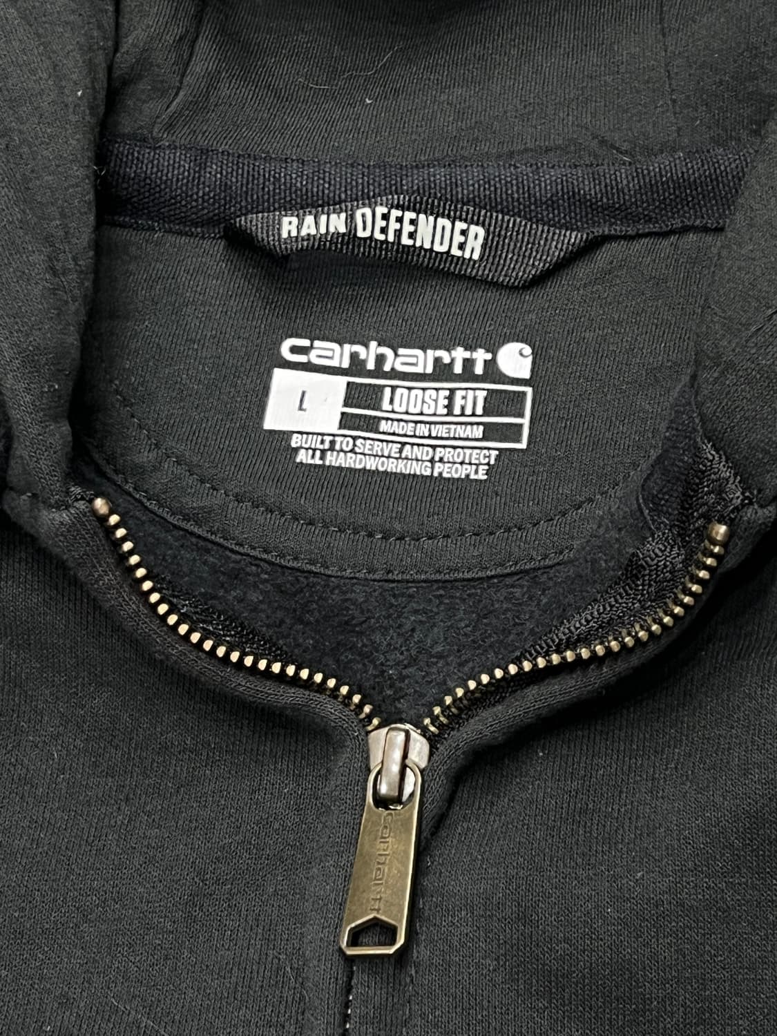 칼하트 레인디펜더 속기모 후드집업 블랙 상품이미지3