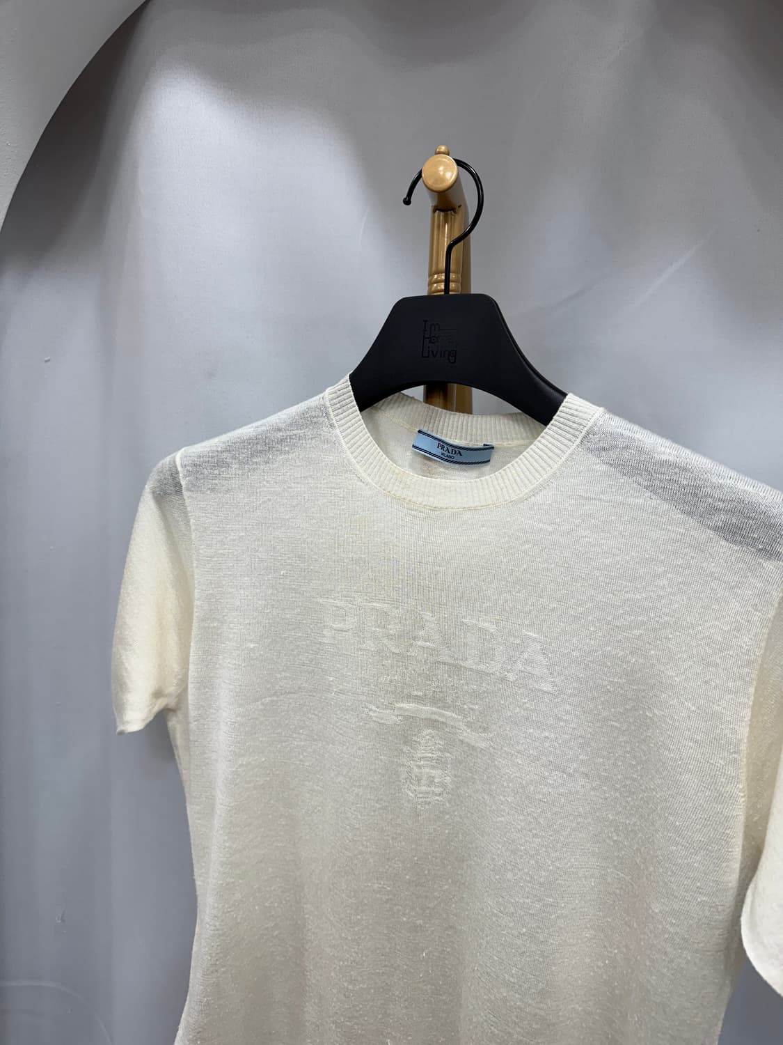 프라다 로고 실크 니트 반팔 36사이즈  상품이미지2