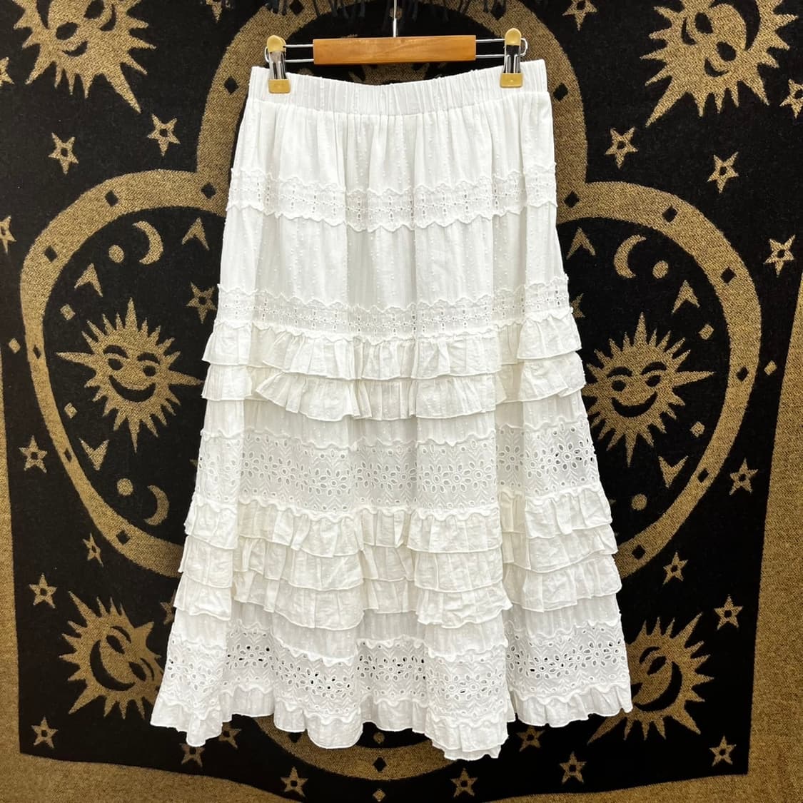 빈티지 보헤미안 코지 하구미 레이스 플레어 롱스커트 K0104 상품이미지3