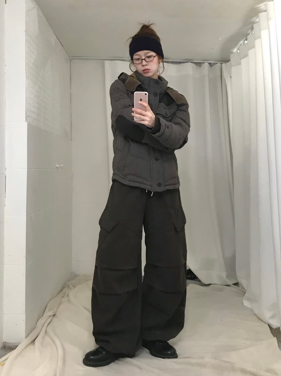 (세트 할인 가능) series 브라운 스웨이드 패치 코튼 패딩 상품이미지3