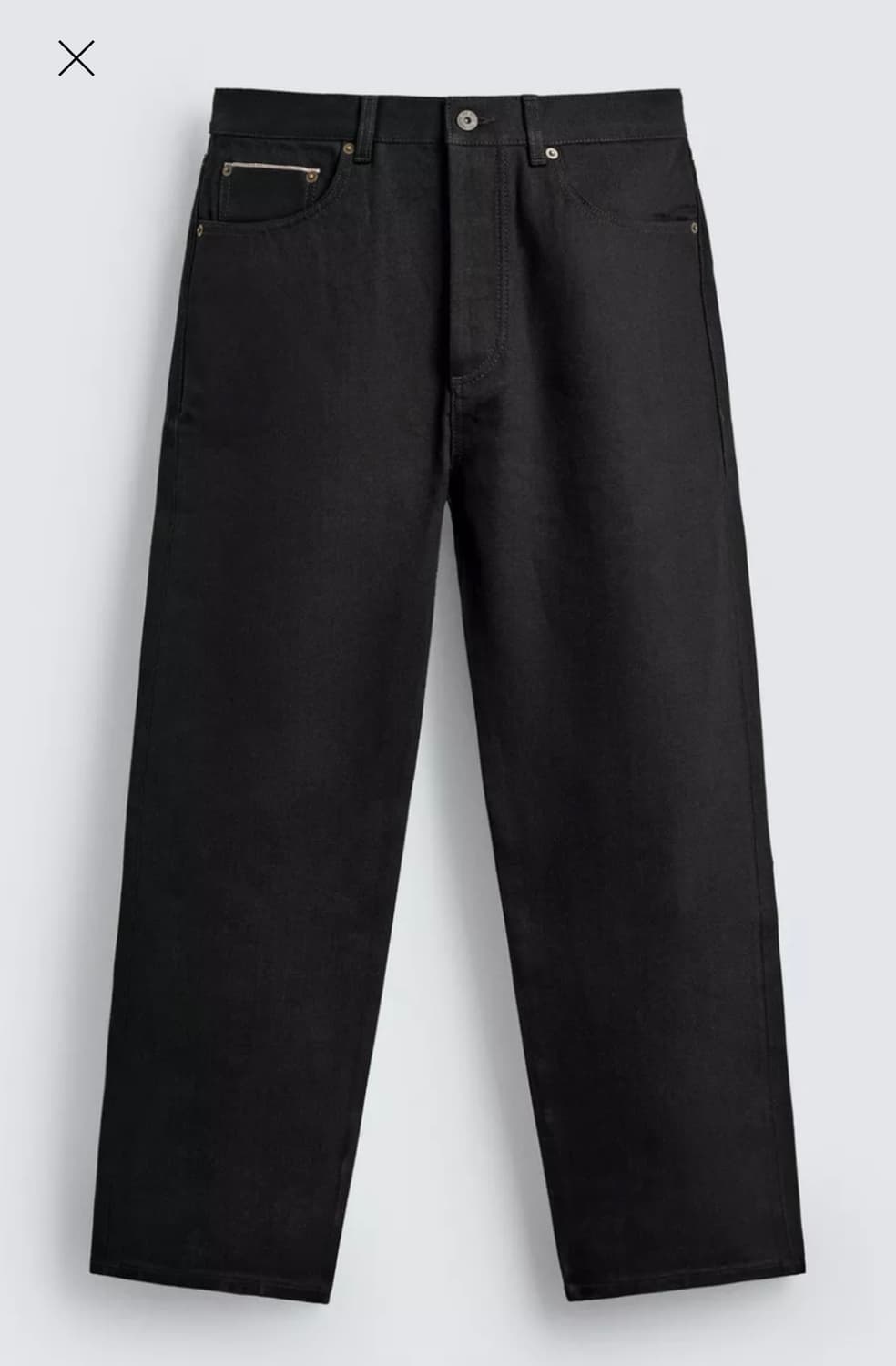 자라 오리진 이탈리아 셀비지 블랙 데님 플레어핏 상품이미지1