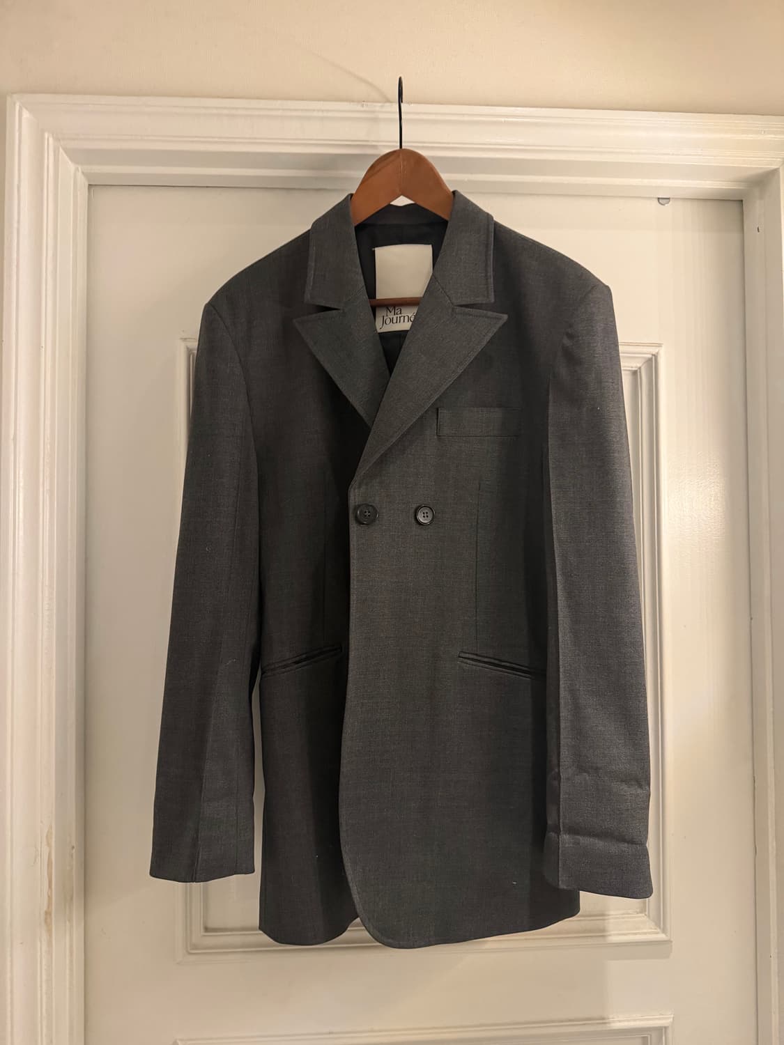 마조네 보이프렌드 더블 자켓 그레이 상품이미지1