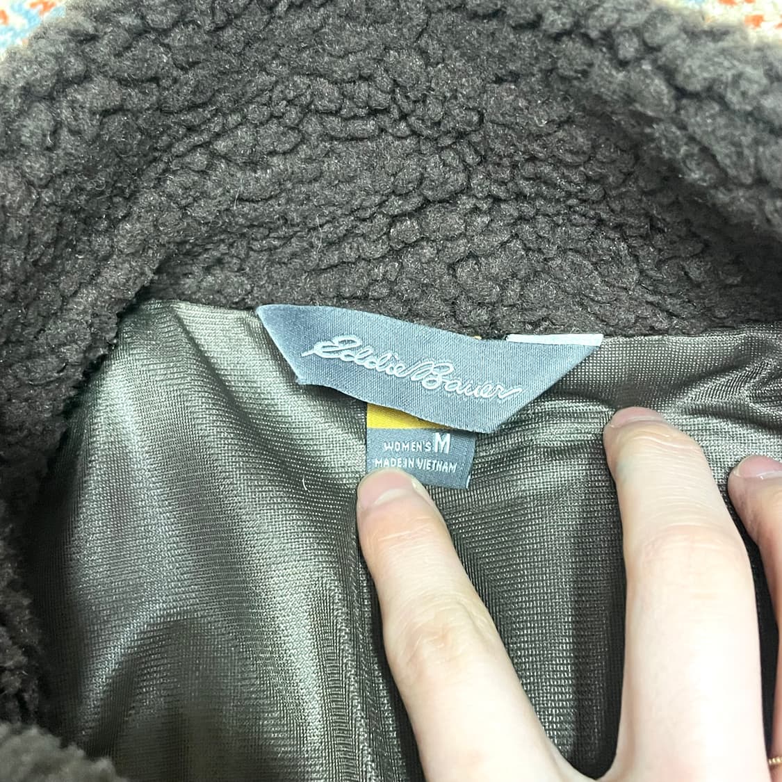 에디바우어 브라운 롱 쉐르파 플리스 집업 자켓 여성M 상품이미지6