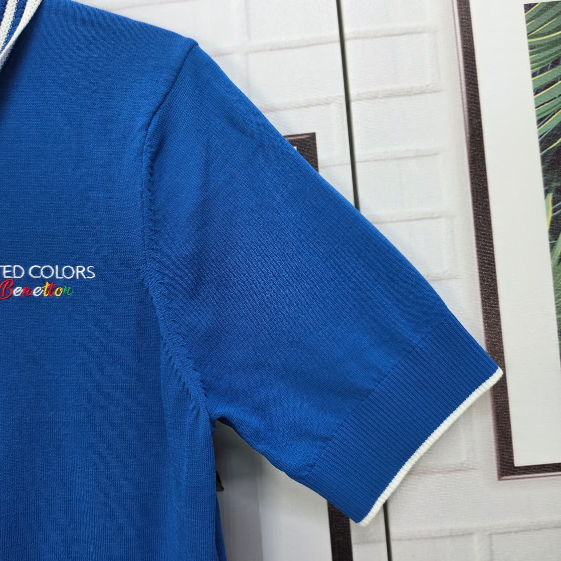 25SS 베네통 여성 반팔 칼라 니트 티셔츠 100(L)사이즈 새상품급 상품이미지3