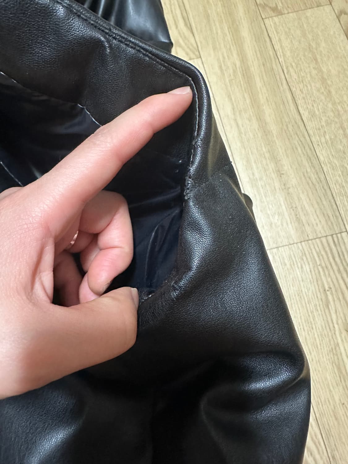 스타터 블랙 레더 패딩 조끼 L 상품이미지5