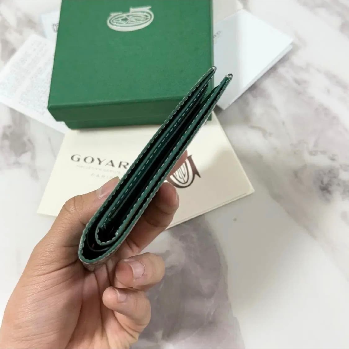 고야드 빅투아르 반지갑 그린 상품이미지5