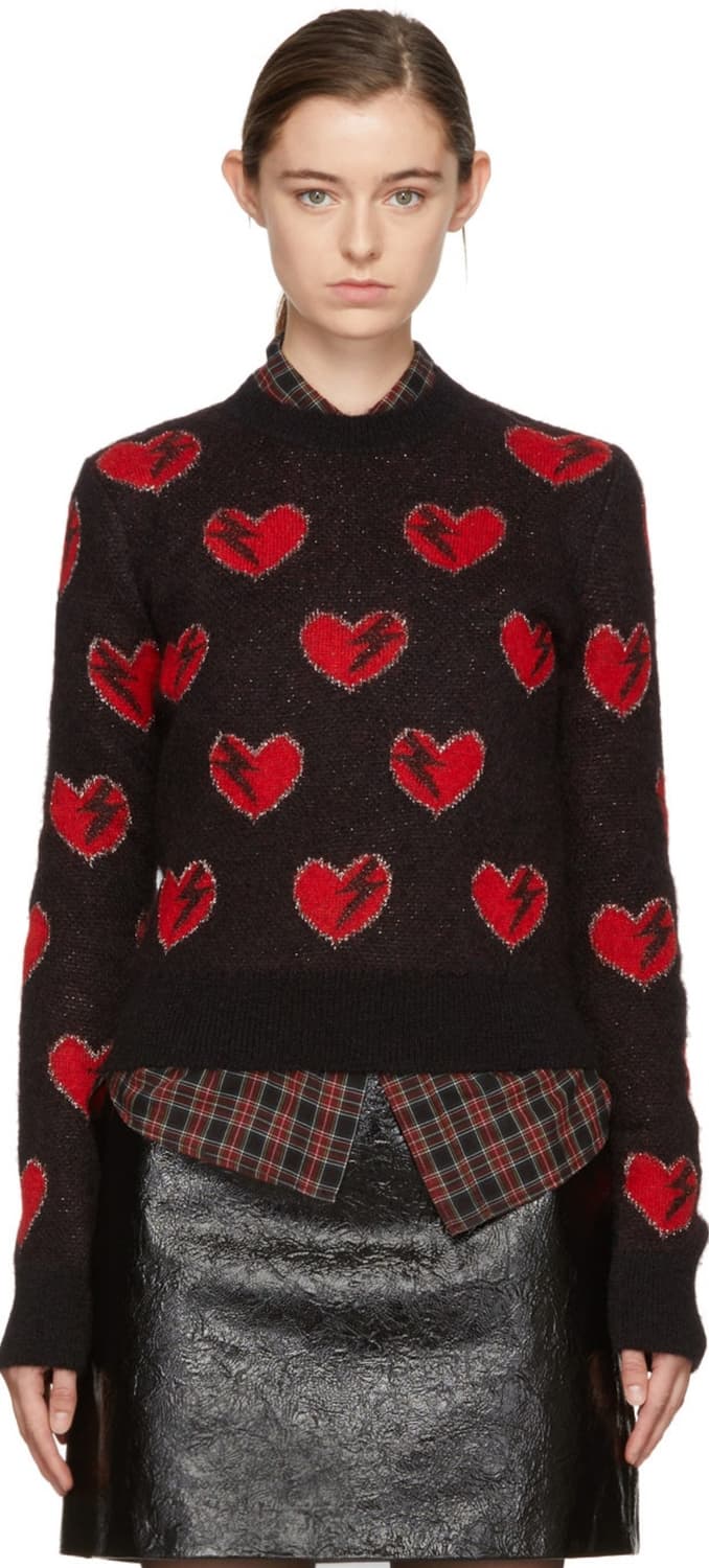 생로랑 하트번개 니트 S 상품이미지2